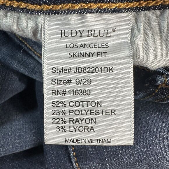 Judy Blue SKINNY FIT Juniors Size 9/29 Mid Rise Raw Hem Jeans Denim Pants 29x28 - Picture 11 of 12